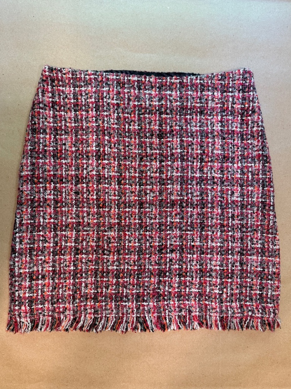 Talbots Fringe Hem Boucle' Tweed 12P Skirt
